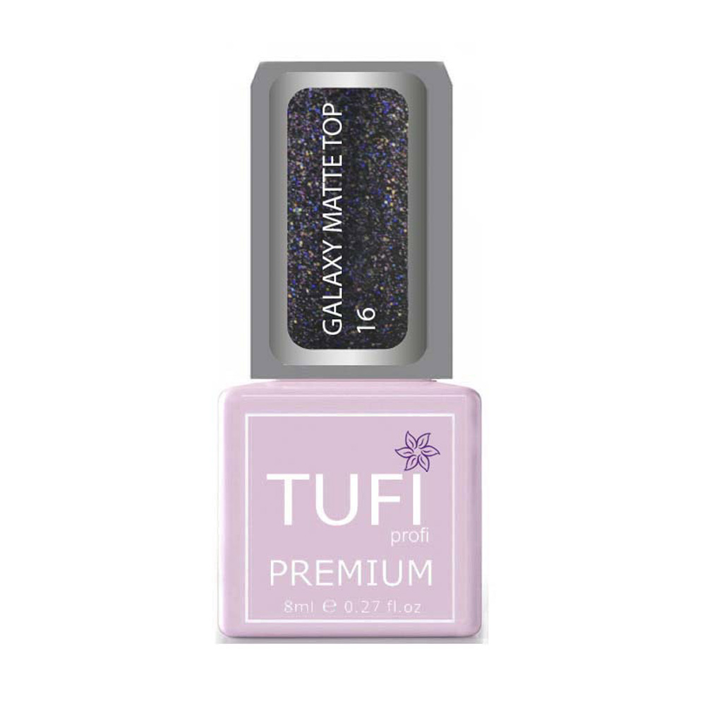 Топ для гель-лаку Tufi profi Premium Galaxy Matte Top 16 Ерідан, 8 мл